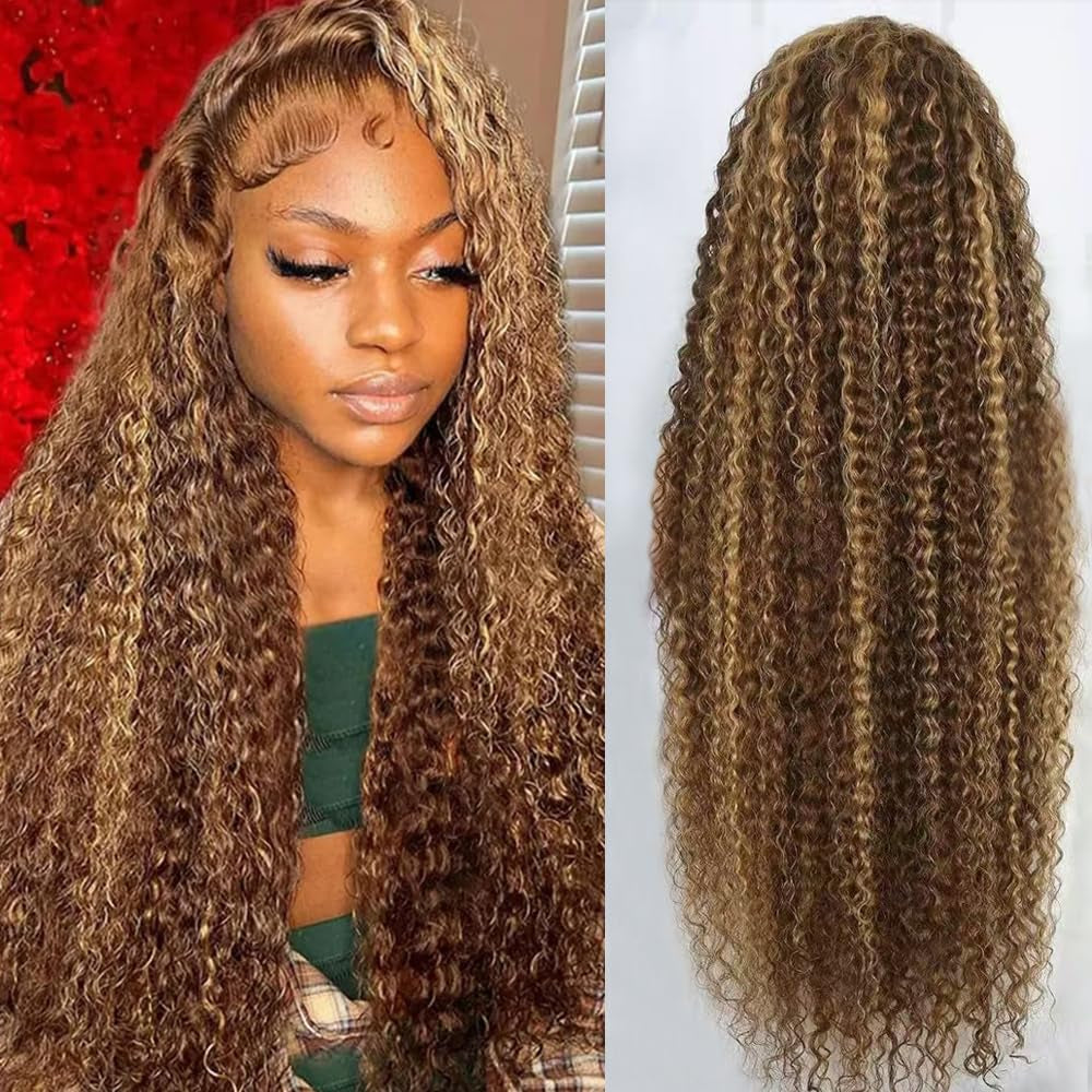 28Inch Chocolate Brown Lace Front Wig Human Hair 13X6 HD Transparent Body Wave Lace Front Wigs Human Hair Pre Plucked Glueless Frontal Brown Wig Human Hair 180% Density #4
