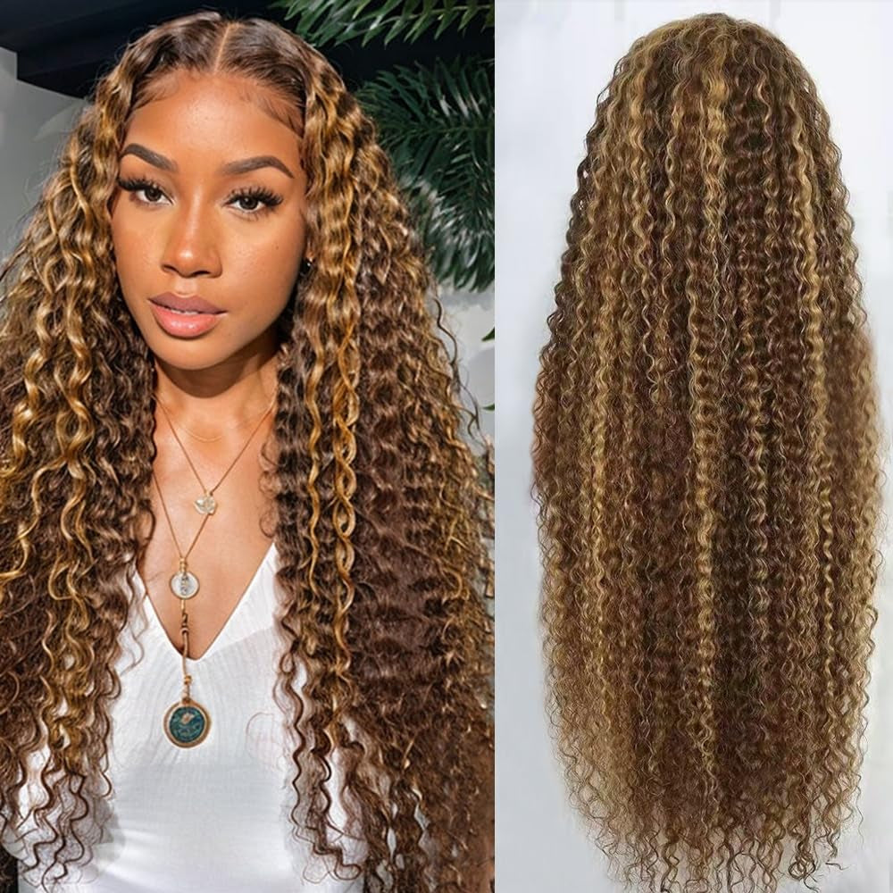 28Inch Chocolate Brown Lace Front Wig Human Hair 13X6 HD Transparent Body Wave Lace Front Wigs Human Hair Pre Plucked Glueless Frontal Brown Wig Human Hair 180% Density #4