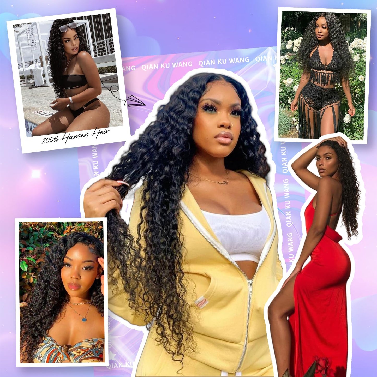 26 Inch Deep Wave Lace Front Wigs Human Hair 13X6 HD Lace Front Wigs Human Hair Pre Plucked with Baby Hair 180% Denity Deep Curly Human Hair Wigs for Women Natural Color