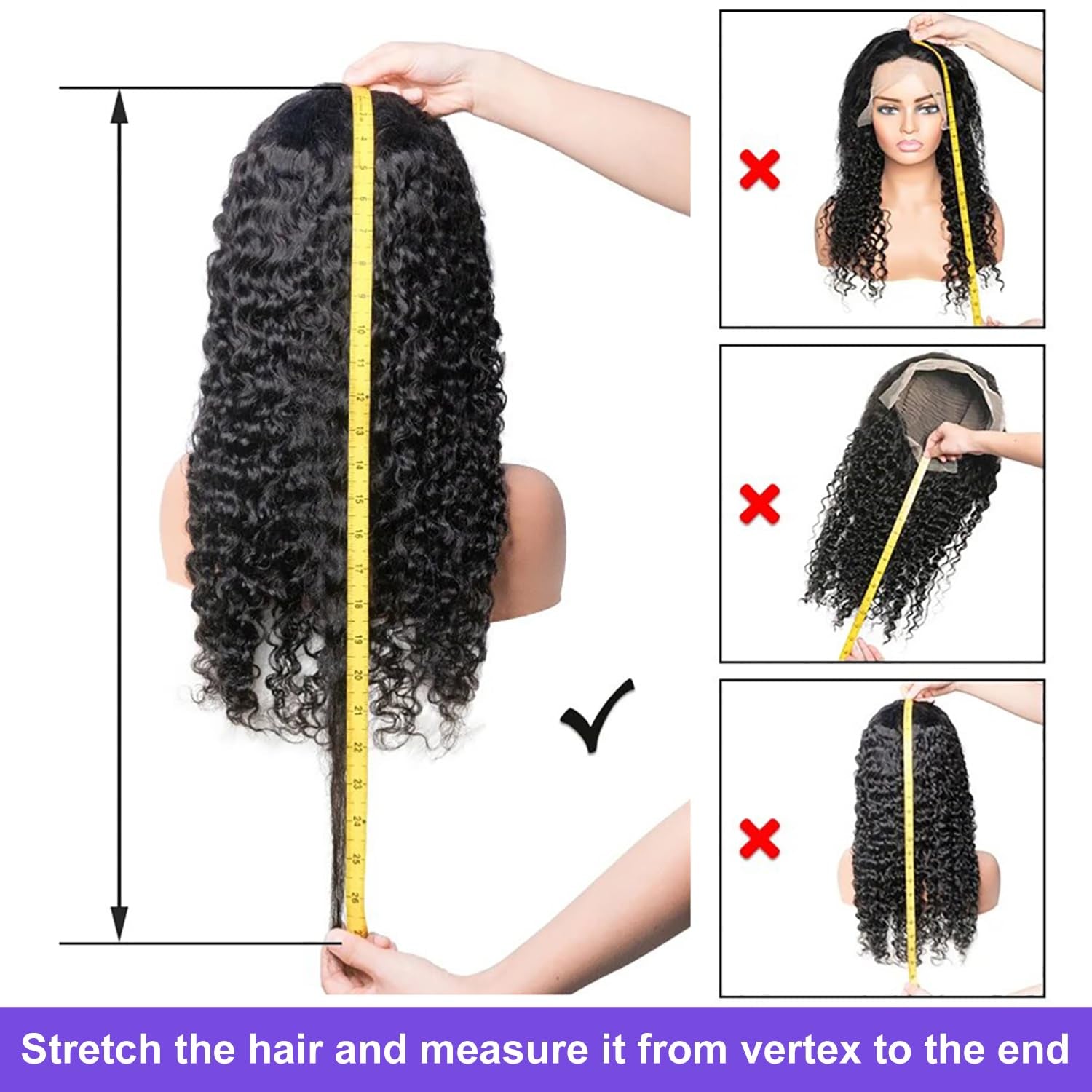 26 Inch Deep Wave Lace Front Wigs Human Hair 13X6 HD Lace Front Wigs Human Hair Pre Plucked with Baby Hair 180% Denity Deep Curly Human Hair Wigs for Women Natural Color