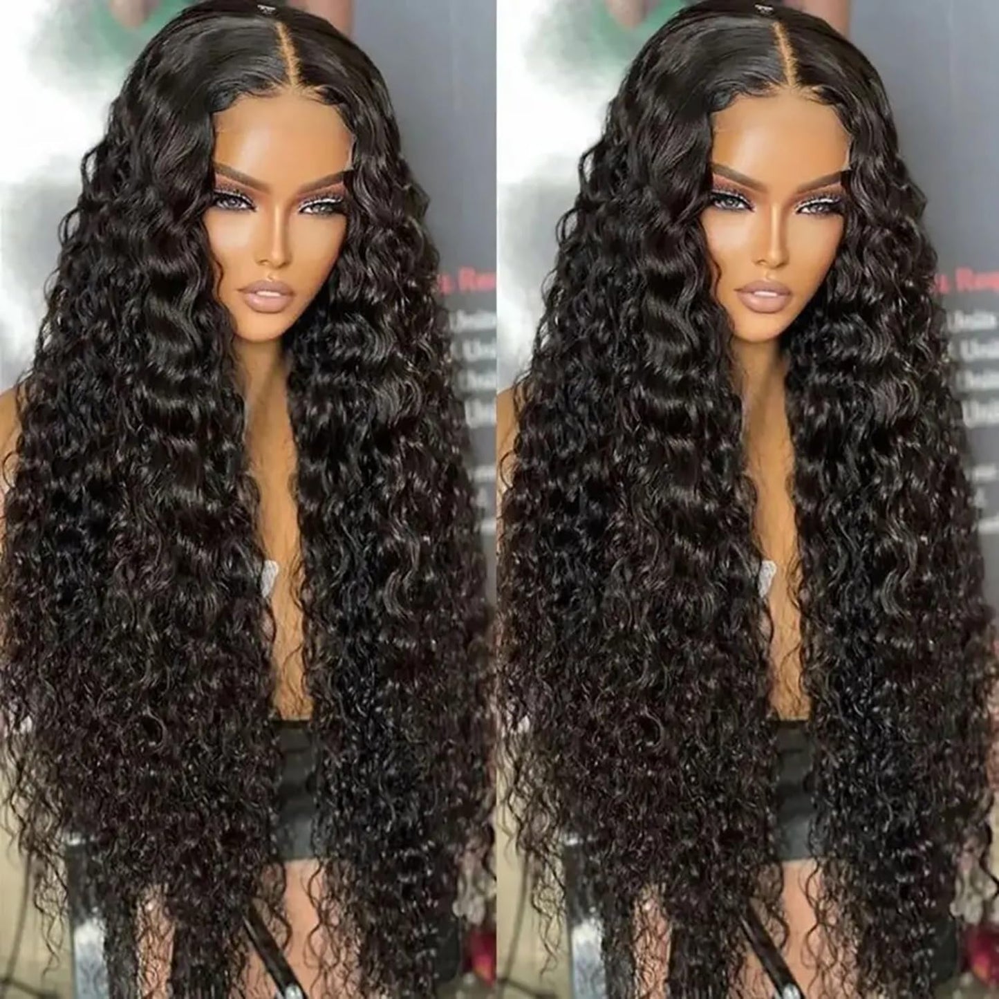 26 Inch Deep Wave Lace Front Wigs Human Hair 13X6 HD Lace Front Wigs Human Hair Pre Plucked with Baby Hair 180% Denity Deep Curly Human Hair Wigs for Women Natural Color
